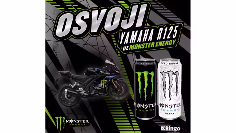 Monster nagradna igra BiH u Bingo za motor YAMAHA R125 uz MONSTER ENERGY