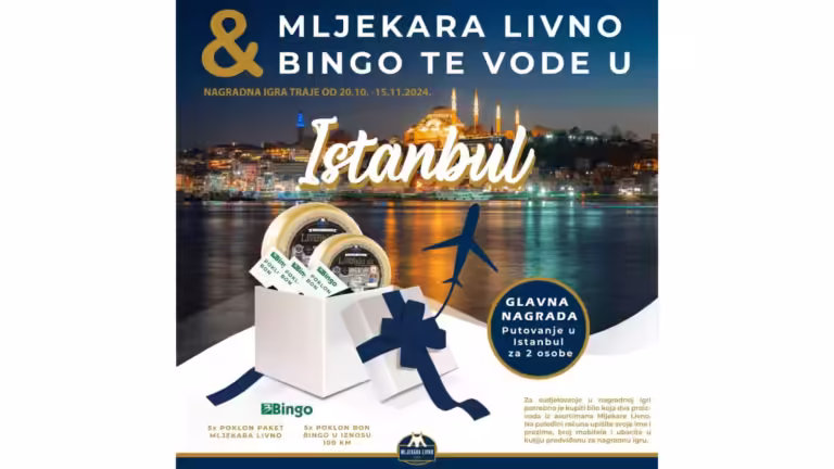 Nagradna igra Mljekara Livno za putovanje Istanbul!