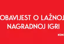 Obavijest Konzuma o lažnoj nagradnoj igri