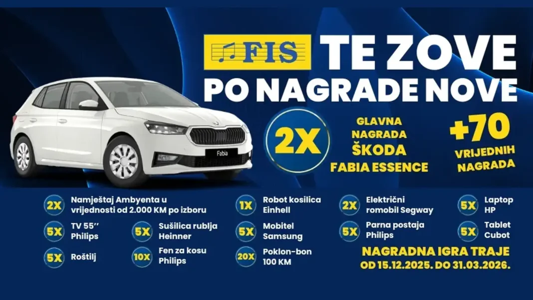 FIS nagradna igra za 2 automobila Škoda Essence