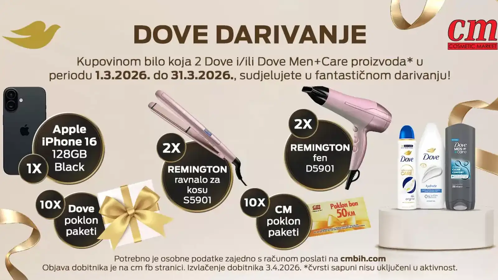 Dove nagradna igra za iPhone 16 i Remington nagrade