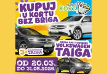 KORT nagradna igra 2026 za 3 automobila Volkswagen Taiga KORT nagradna igra za 3 automobila Volkswagen Taiga