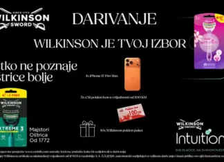 Wilkinson nagradna igra u cm: Osvoji iPhone 17 Pro Max i poklon bonove Wilkinson nagradna igra u cm za iPhone 17 Pro Max i poklon bon