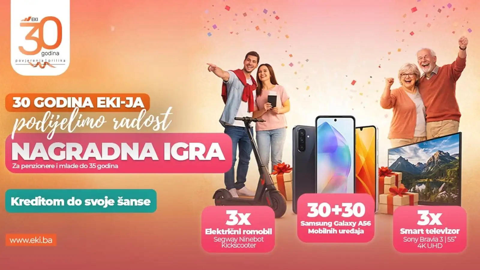 EKI nagradna igra 2026: 30 godina EKI-ja, podijelimo radost