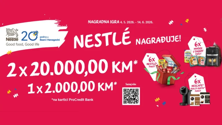 Nestle nagradna igra: VELIKA nagradna igra za 20. godina Nestle BiH