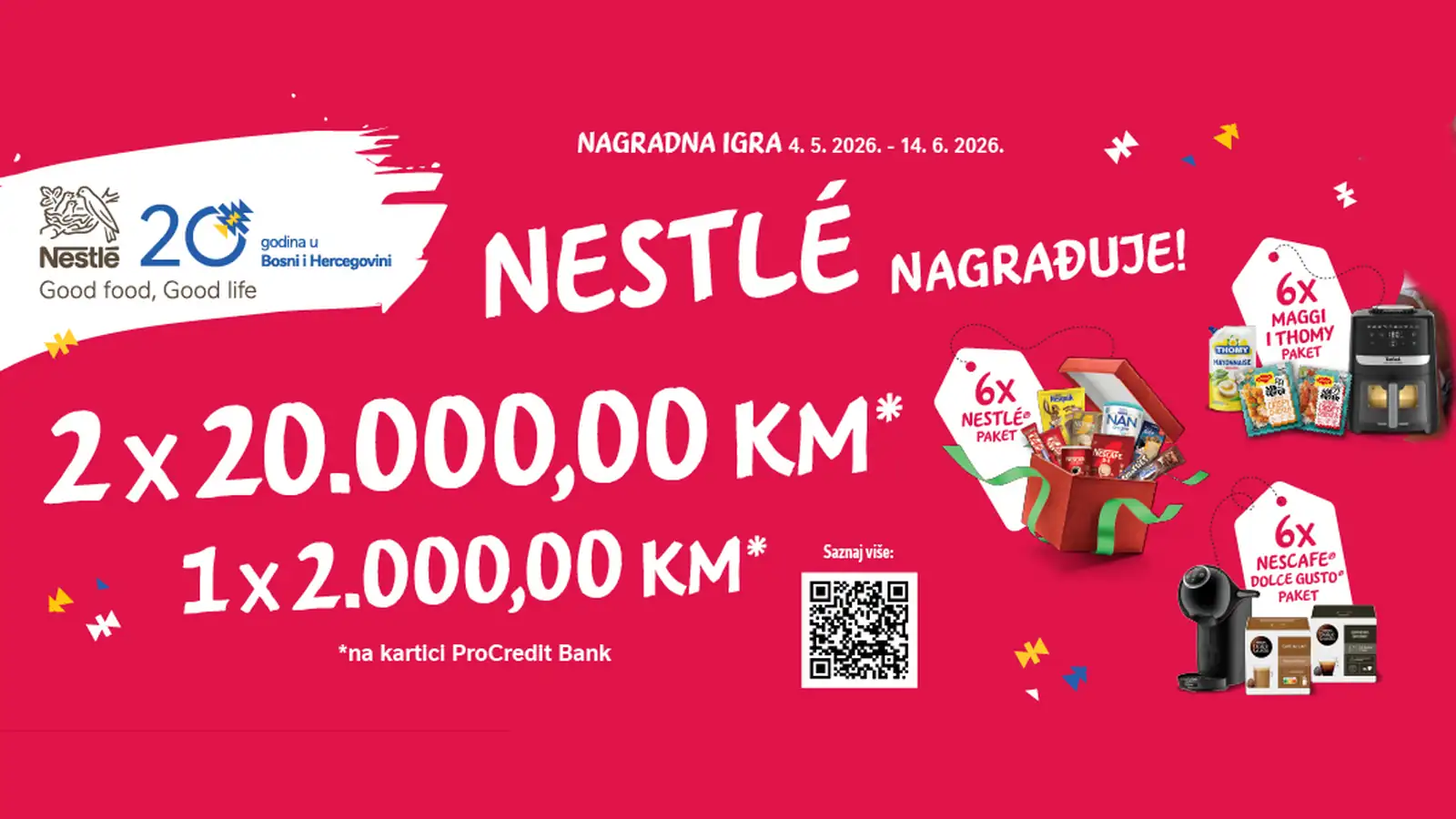Nestle nagradna igra: VELIKA nagradna igra za 20. godina Nestle BiH