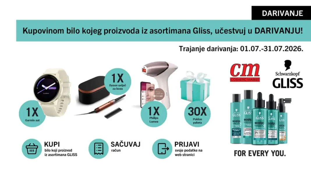 Gliss nagradna igra u cm: Gliss i CM darivanje! Gliss nagradna igra u cm: Gliss i CM darivanje!
