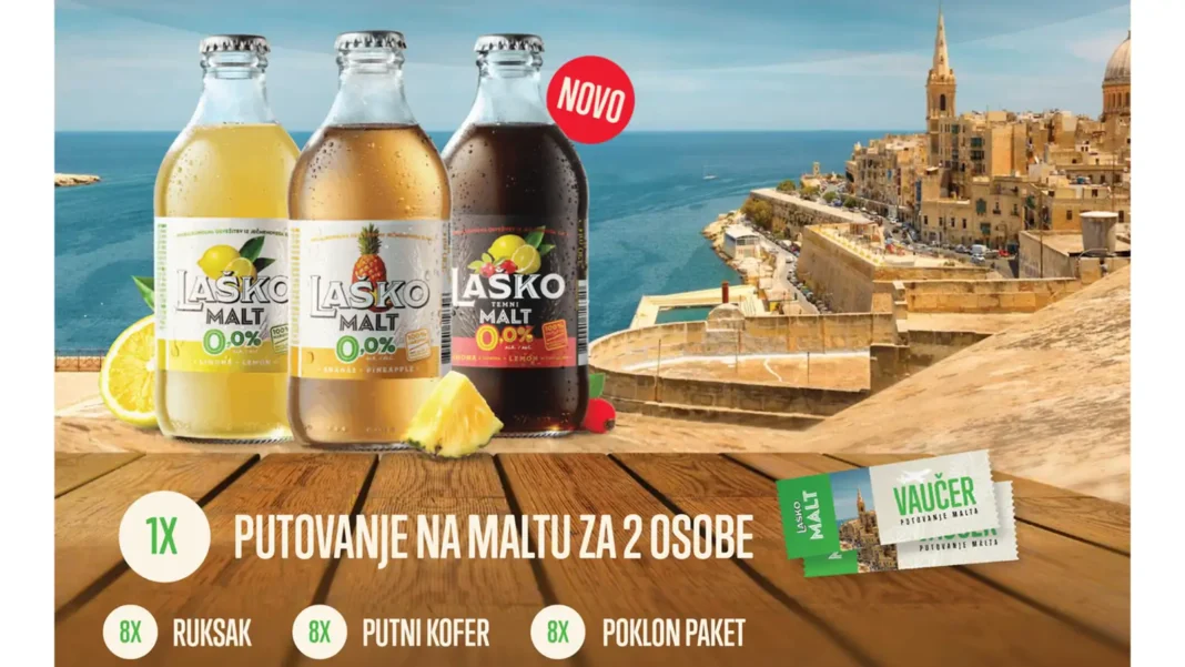 Laško Malt nagradna igra 2026: Laško Malt te vodi na Maltu Laško Malt nagradna igra 2026: Laško Malt te vodi na Maltu