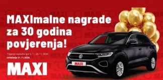 Maxi Orašje nagradna igra za automobil VW T-ROC MAXI Orašje nagradna igra 2026: 30 GODINA S VAMA