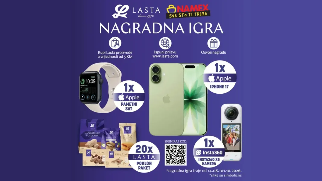 Lasta i Namex nagradna igra: Apple iPhone 17 ili Apple Watch