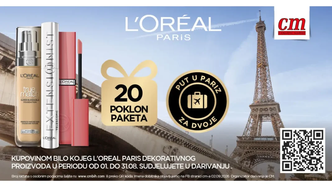 L'ORÉAL nagradna igra u cm-u: Osvojite put u Pariz