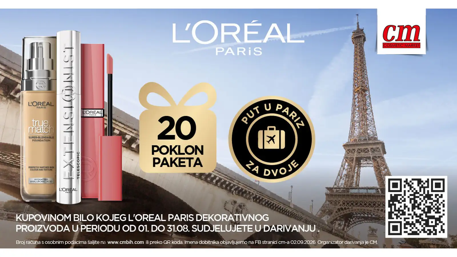 L'ORÉAL nagradna igra u cm-u: Osvojite put u Pariz