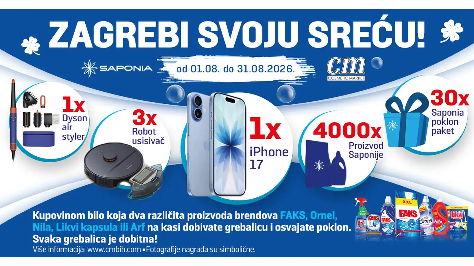 Saponia nagradna igra u cm-u: Zagrebi svoju sreću