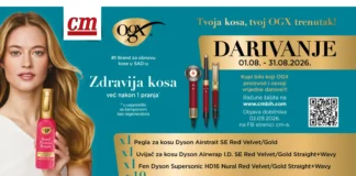 Tvoja kosa, tvoj OGX trenutak – OGX nagradna igra u cm-u OGX nagradna igra u cm-u traje do 31.8.2026., a možete osvojiti: Dyson pegla za kosu, Dyson uvijač za kosu, Dyson fen za kosu i Vrijednih poklon paket.