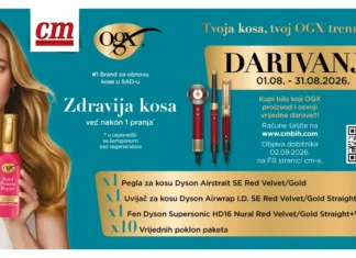 Tvoja kosa, tvoj OGX trenutak – OGX nagradna igra u cm-u OGX nagradna igra u cm-u traje do 31.8.2026., a možete osvojiti: Dyson pegla za kosu, Dyson uvijač za kosu, Dyson fen za kosu i Vrijednih poklon paket.