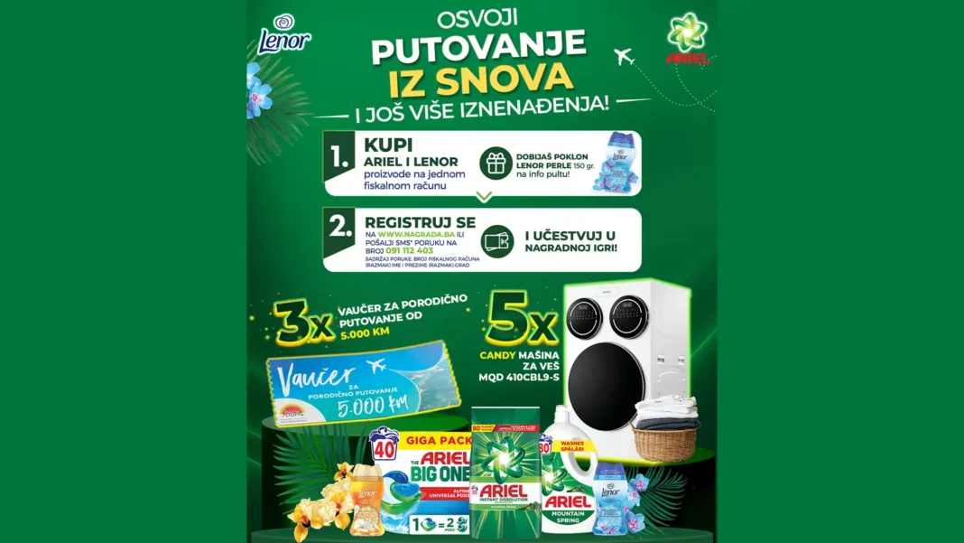 Ariel i Lenor nagradna igra u Bingo: Osvoji putovanje iz snova i još više iznenađenja! Ariel i Lenor nagradna igra u Bingo: Osvoji putovanje iz snova i još više iznenađenja!