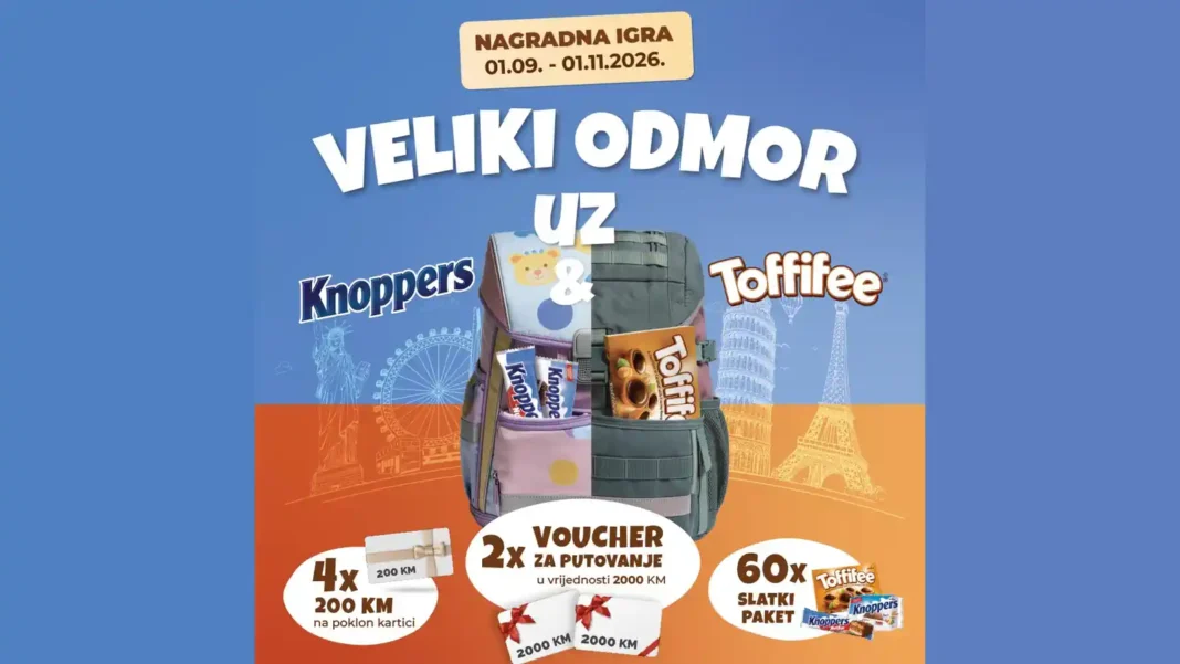 TOFFIFEE i KNOPPERS nagradna igra 2026 u BiH TOFFIFEE i KNOPPERS nagradna igra 2026 u BiH