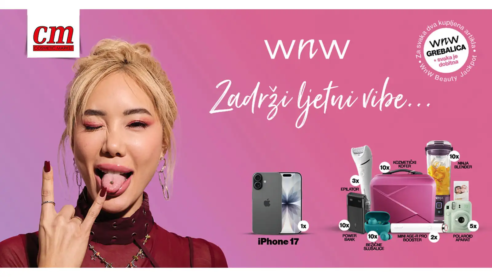 Wet n Wild nagradna igra u cm-u traje do 30.9.2026., a možete osvojiti: poklona i iPhone 17.
