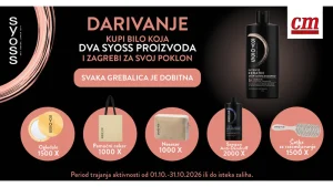 SYOSS nagradna igra u cm-u traje do 31.10.2026., a možete osvojiti: Četka sa ogledalom, Šampon Anti-Dandruff, Pamučni ceker, Četka za raščešljavanje i Neseser.